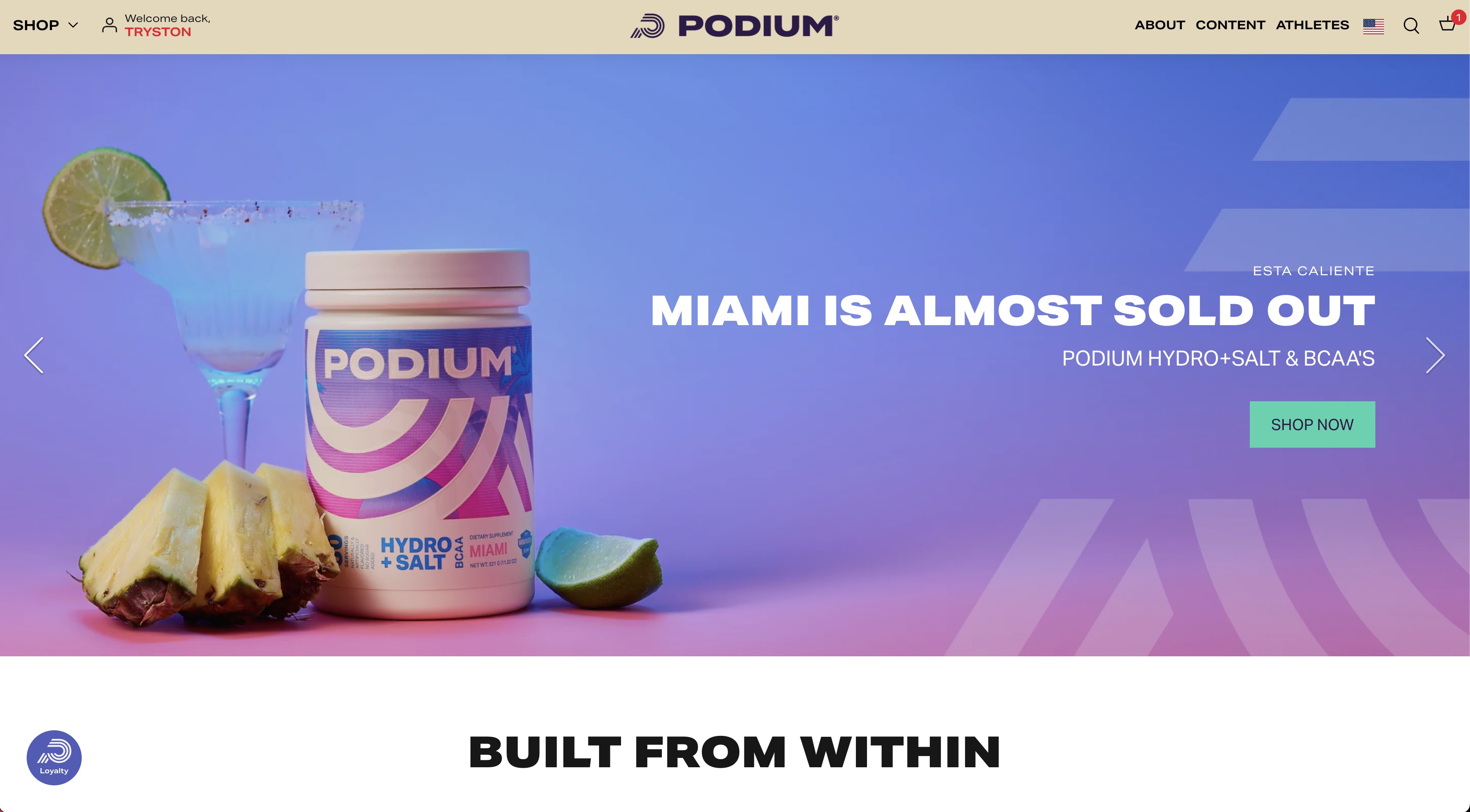 PODIUM Nutrition Shopify Store